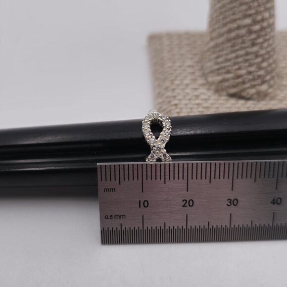 Size 6 Sterling Silver Cubic Zirconia Infinity Symbol Ring A2525 - Picture 8 of 9